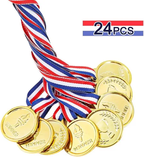 Miniatura 9 de Caydo Gold Medals for Kids, Plastic Medals for Awards Winner Award Medals for Children's Game Prizes, School Sports Games, Competitions, Family