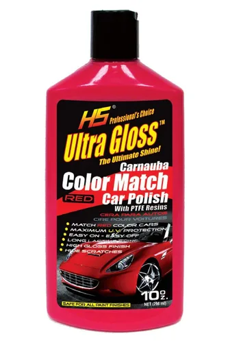 HS UltraGloss Carnauba Red Color Match Cera para autos con resultados PTFE. La elección profesional. 10 onzas (10 Oz)