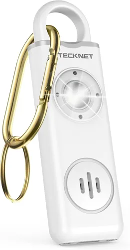 Miniatura 14 de TECKNET Alarma de seguridad personal recargable para mujeres, alarma de llavero de autodefensa de 130 dB con luz estroboscópica SOS, aviso de Azul