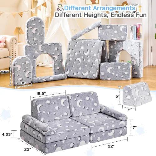 Miniatura 2 de Sofá Modular para Niños de IFNOW, Sofá para Niños Pequeños, Sofá Seccional para Niños, Muebles para Dormitorio y Sala de Juegos para Niños Pequeños