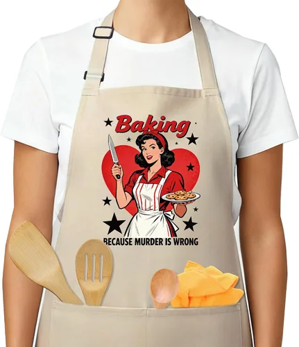 Delantales divertidos para mujeres - Regalo de repostería para mujeres, regalos de Navidad, día de la madre y cumpleaños, perfectos para cocinar,