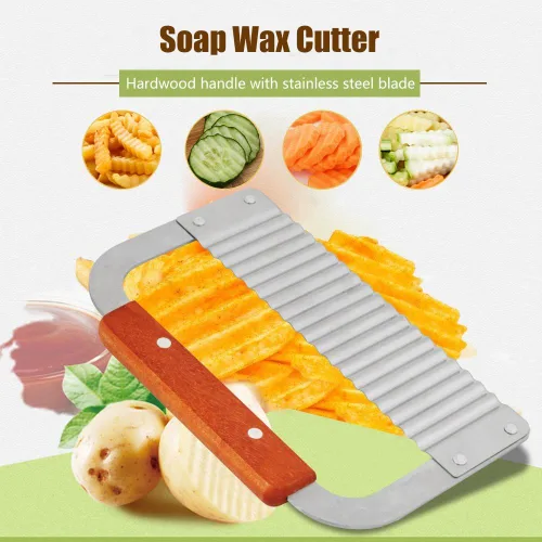 Miniatura 3 de Cortador de jabón ondulado, de acero inoxidable, corte arrugado, corte ondulado, cortador de verduras para cocina esencial