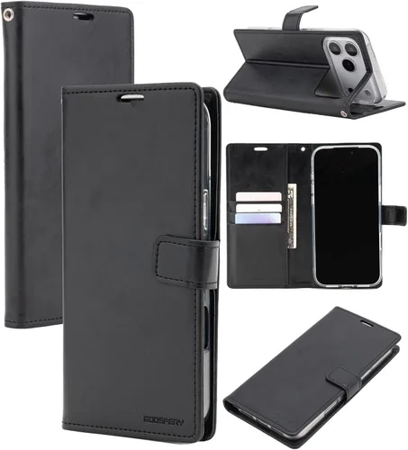 Miniatura 24 de GOOSPERY Blue Moon Wallet para Samsung Galaxy Note 10 Case (2019) Funda de cuero con tapa (Negro)