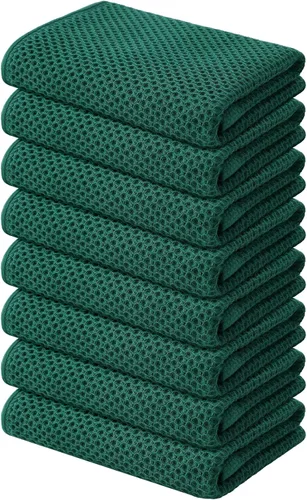 Miniatura 102 de Kitinjoy - Paños de cocina de 100 % algodón, tela de tejido gofrado, paño de limpieza ultrasuave, absorbente y de secado rápido. Gris Oscuro
