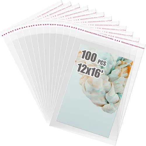 Miniatura 29 de Egofine Bolsas de celofán autosellables, 100 bolsas transparentes resellables para tapetes de fotos de 8.5 x 11 pulgadas