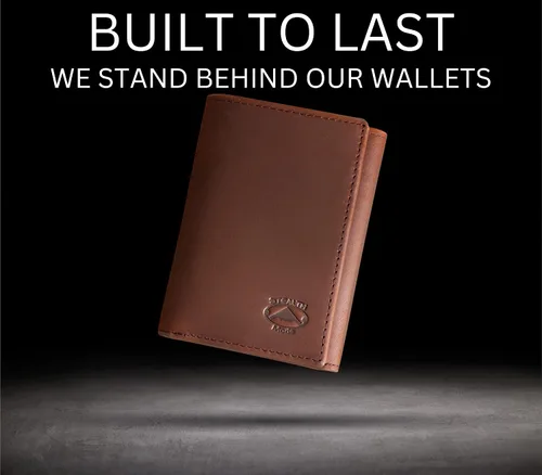Miniatura 7 de Stealth Mode Billetera triple Cartera con bloqueo RFID con soporte para identificación Funda de cuero para dinero, tarjetas de crédito