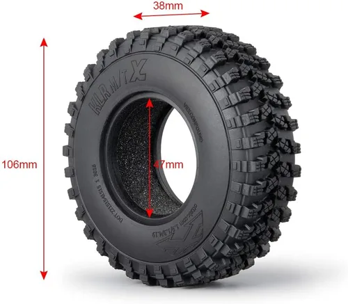 Miniatura 2 de RCLIONS 4 neumáticos de goma de 1.9 pulgadas con inserto de espuma para Axial SCX10, TRX4, SCX10-II, SCX10-III D90 D110 Redcat Gen7 Gen8 1/10 RC