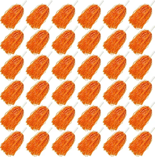 Miniatura 8 de HAVAGDTM 36PCS Cheerleading Pom Poms Metallic Foil Plastic Pom Poms with Baton Handle for Game Sports Squads Dancing Party Football Basketball Club