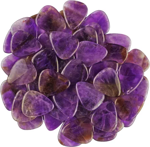 Miniatura 2 de Púa de Guitarra o Bajo de Piedra Amatista - Calibre Ultra Pesado de 3.0 mm - Forma 351 - Púa Exótica Artesanal de Gema Especial - 1 Paquete