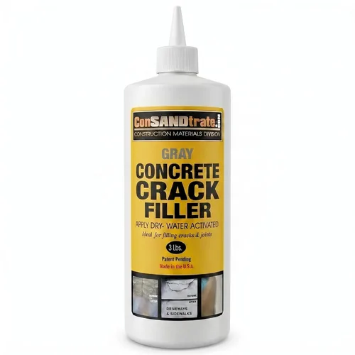 ConSandtrate Relleno para Grietas de Concreto - Gris - 3 lb. (Botella Individual) para Rellenar Grietas de Concreto en Entradas de Vehículos,