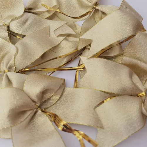 Miniatura 7 de 36 piezas lazos dorados metálicos de 4-1/2 pulgadas con ataduras giratorias para envolver regalos, embalaje, decoración navideña (4.5", W.Gold)