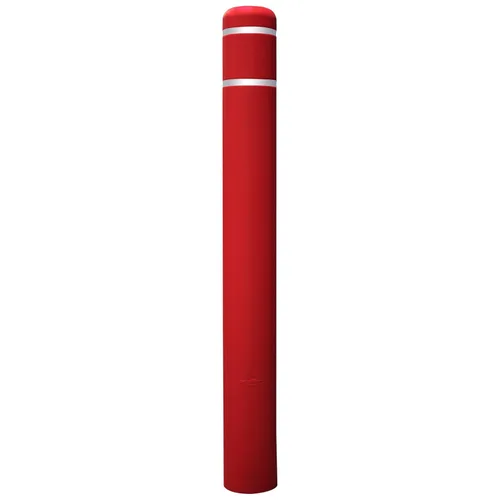 Miniatura 22 de Ideal Shield Cubierta de bolardo de seguridad negra de 1/8 pulgadas de 4 pulgadas con rayas rojas, 60 pulgadas de alto. Cinta de instalación