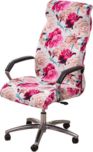 Miniatura 29 de CRFATOP Funda elástica para silla de oficina de computadora con cremallera duradera, funda para silla de escritorio giratoria universal, respaldo