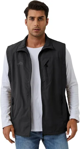 Miniatura 2 de Gihuo Chaleco de forro polar con forro de sherpa para hombre, chaleco de pesca de invierno para viajes
