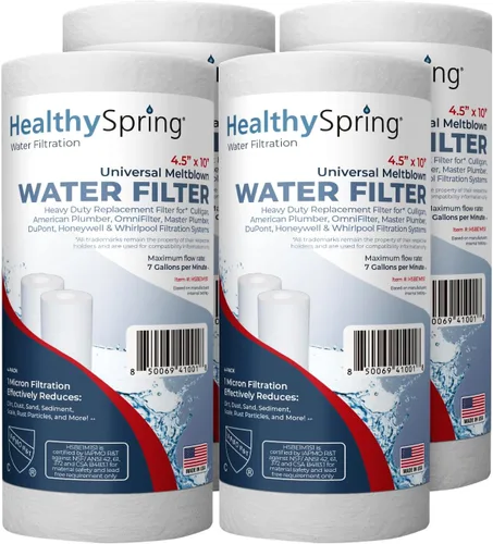 Filtro de agua para sedimentos fabricado en Estados Unidos, 10 x 4.5 pulgadas, repuesto para Pentair Pentek DGD-5005, GE® GXWH40L, GXWH35F,