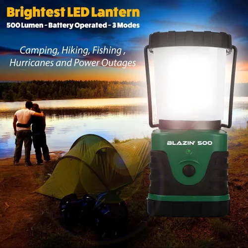 Miniatura 7 de Linterna LED más brillante para campamento y huracán, funciona con pilas.