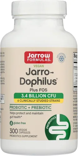 Jarrow Formulas, Cápsulas FOS Dophilus Plus, 300 unidades