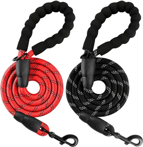 Miniatura 13 de BARKBAY Correas de perro para perros grandes, correa resistente de 4/5/6 pies con cómodo mango acolchado e hilos altamente reflectantes para perros