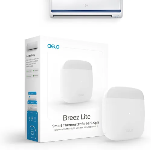 Breez Lite | Controlador inteligente de CA para mini-Split, ventanas y aire acondicionado portátiles y bombas de calor | Aplicación gratuita, sin