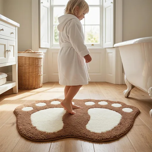 Miniatura 5 de TOPCHANCES Tapete de baño, antideslizante y grande para pies grandes, tapete de baño absorbente de agua, tapete de microfibra para inodoro, tapete