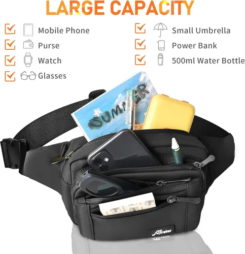 Miniatura 2 de Riñonera Bolsa de Cintura para Hombres y Mujeres Bolsa de Cadera con Correa Ajustable para Exteriores Entrenamiento Viajes Casual Correr Senderismo
