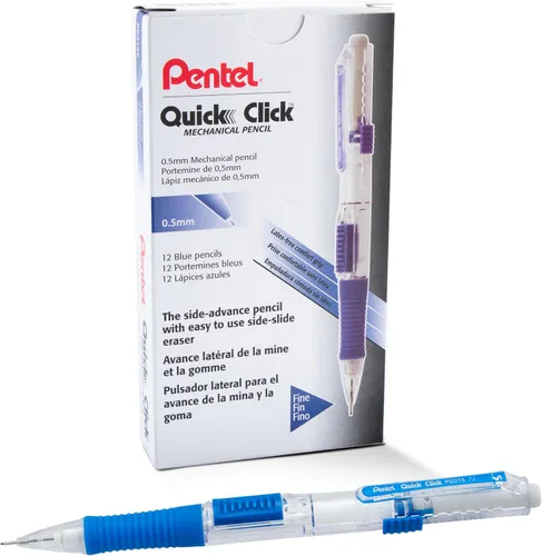 Miniatura 16 de Lápiz mecánico Pentel QUICK CLICK (0.7mm), cañón rosa, caja de 12 lápices (PD217P)