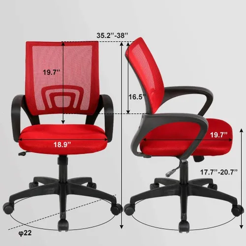 Miniatura 3 de Silla giratoria ergonómica de malla para oficina en casa, moderna silla de escritorio ejecutiva con reposabrazos, soporte lumbar, altura ajustable
