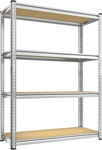 Miniatura 14 de REIBII Estantes de Almacenamiento Estantería de Metal Ajustable 1600LBS Estantes de Garaje Estantes de Metal Industriales de 4 Niveles Estantería