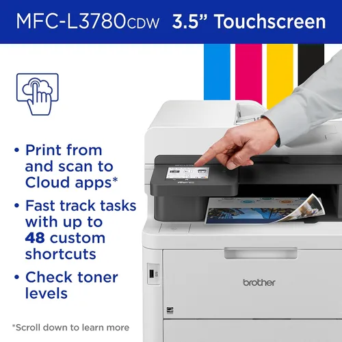 Miniatura 6 de Brother HL-L3300CDW Impresora multifunción digital inalámbrica a color con salida de calidad láser, copia y escaneo, dúplex, móvil Incluye prueba