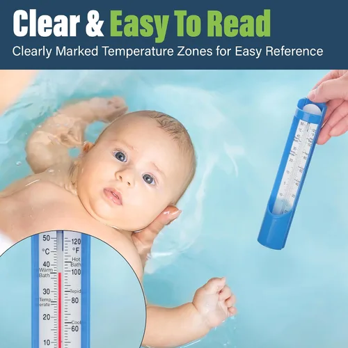 Miniatura 4 de Termómetro para piscina de 9.055 in – Termómetro de temperatura del agua de muestreo para baño, piscina, baño de hielo, termómetro de agua fácil