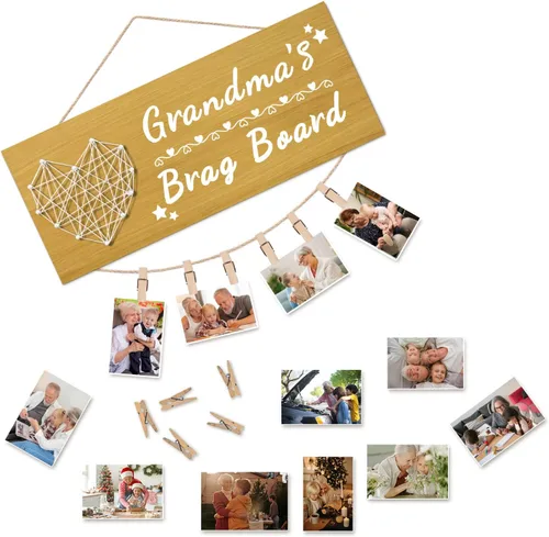 Miniatura 7 de Yunfan para abuela: Tablero de la abuela, regalos de los nietos, marco de fotos para portarretratos, regalo de cumpleaños para abuela, Navidad