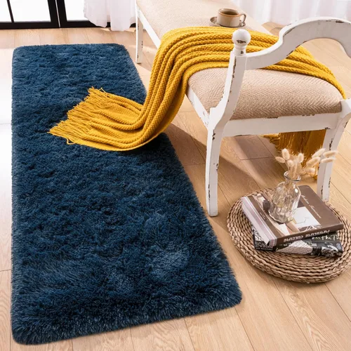 Miniatura 48 de Alfombra Corredor Suave de Pelo Largo para Dormitorio, 2 x 6 pies, alfombras esponjosas con parte inferior antideslizante para pasillo, junto a