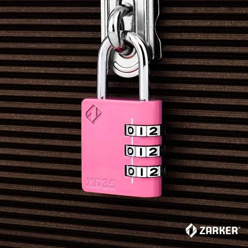 Miniatura 7 de ZarkerXD35 - Candado de combinación de 3 dígitos para escuela, gimnasio, casillero deportivo, valla, caja de herramientas, funda, al aire libre, Rosa