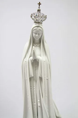 Miniatura 8 de Vittoria Collection 28 pulgadas Nuestra Señora de Fátima con corona de metal joya Virgen María estatua italiana escultura hecha en Italia
