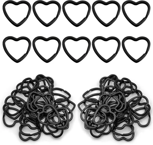 Miniatura 11 de Oubaka 30 llaveros divididos en forma de corazón, llaveros de metal para manualidades para la organización del hogar, oficina, proyectos de artes