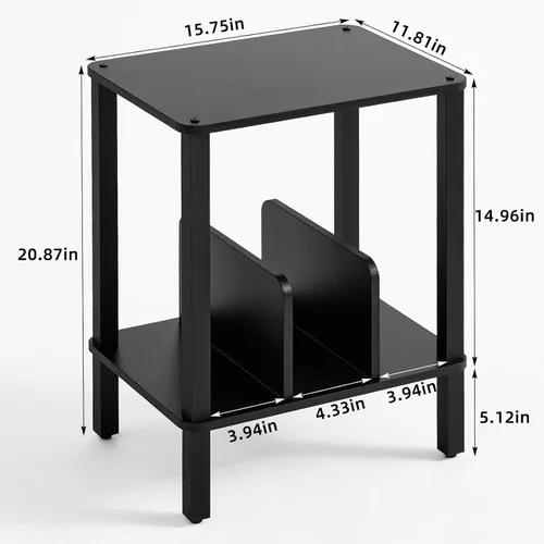Miniatura 3 de LELELINKY Soporte para tocadiscos de 2 niveles con almacenamiento de discos de vinilo hasta 100 álbumes, soporte para discos de dormitorio y mesa