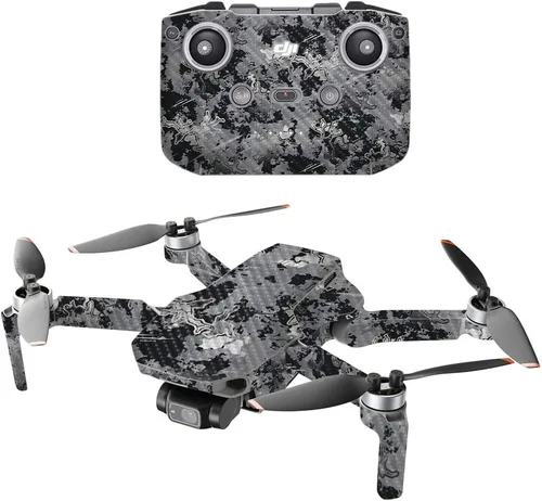 Miniatura 5 de Mighty Skins Fibra de carbono compatible con DJI Mini 2 Dron portátil – Camuflaje verde Acabado de fibra de carbono texturizado protector, Verde