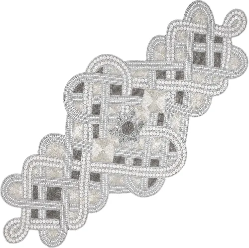 Miniatura 25 de Camino de mesa con cuentas de 36 pulgadas de diseño elegante infinito - Decoración de mesa para bodas, fiestas, días festivos, regalos y uso diario