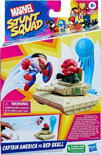 Miniatura 3 de Marvel Stunt Squad Captain America vs. Red Skull Playset, figuras de acción de superhéroes de 1.5 pulgadas, juguetes para niños a partir de 4 años