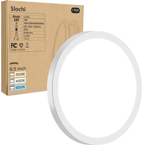 Miniatura 21 de Paquete de 2 lámparas LED de techo empotradas, 3000K-4000K-6500K y equivalente a 100W, lámpara de techo empotrada moderna para cocina de 15W