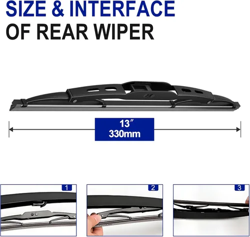 Miniatura 3 de EMITHSUN® Escobillas de limpiaparabrisas trasero de 13 pulgadas de repuesto para GMC Yukon 2023-2015/GMC Terrain 2017-2010/Chevrolet Tahoe