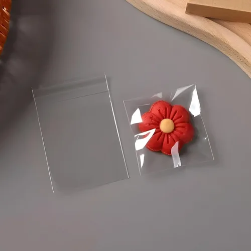 Miniatura 4 de Bolsas adhesivas para repostería, 200 unidades, 2 x 2 pulgadas, pequeñas bolsas de celofán resellables OPP para panadería, manualidades, fotos
