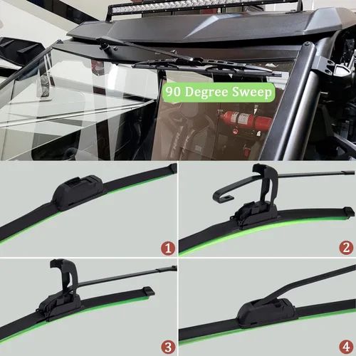 Miniatura 6 de Kit de limpiaparabrisas eléctrico UTV, kit de motor de limpiaparabrisas universal, kit de limpiaparabrisas eléctrico de 12 V para UTV, kit