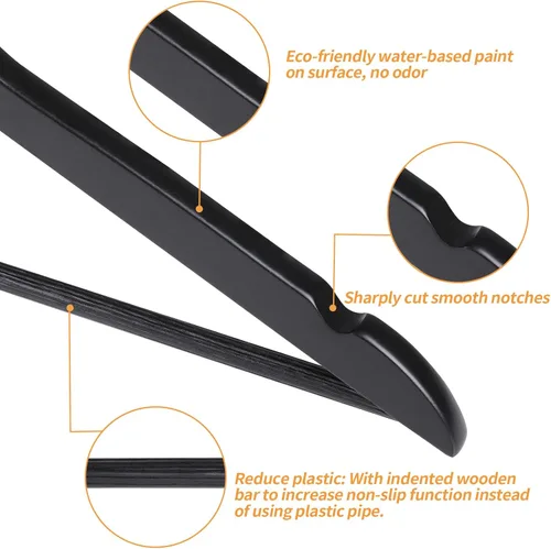 Miniatura 3 de Amazon Basics Perchas de madera para trajes, paquete de 30, color negro