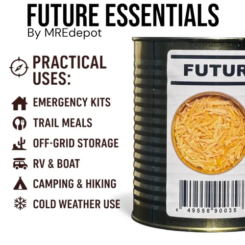 Miniatura 3 de Future Essentials Queso cheddar afilado liofilizado - Lata #2.5 - Suministro de alimentos de emergencia - Vida útil de 25 años - Fabricado