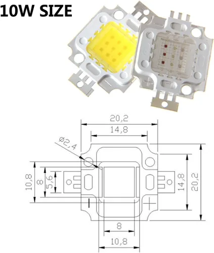 Miniatura 9 de CHANZON Foco LED de alta potencia de 10W con chip infrarrojo (IR 850nm / Entrada 900mA / DC 5V - 6V / 10 vatios) SMD COB Diodo emisor de luz para O)