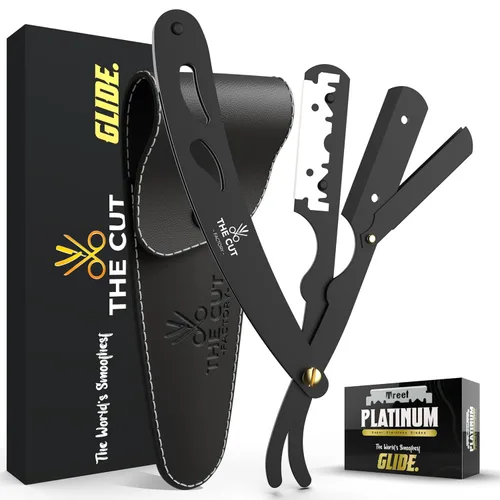 Miniatura 8 de The Cut - Factory - Cuchillas de afeitar rectas de línea exquisita para hombres con cuchillas de filo único ultra afiladas. Cuchilla de afeitar