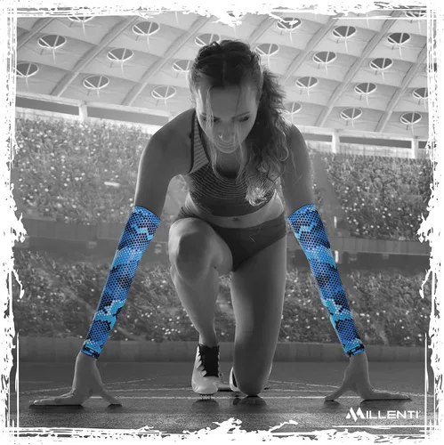 Miniatura 17 de Millenti Manga de compresión de brazo de enfriamiento – Mangas de recuperación deportiva de protección solar, se enfría cuando está mojado, unisex