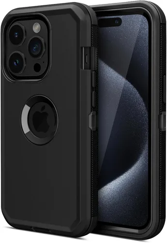 Jiunai Funda para iPhone 15 Pro Max de Servicio Pesado con Protección contra Caídas Sin Pantalla de Doble Capa Resistente a Golpes Deportiva