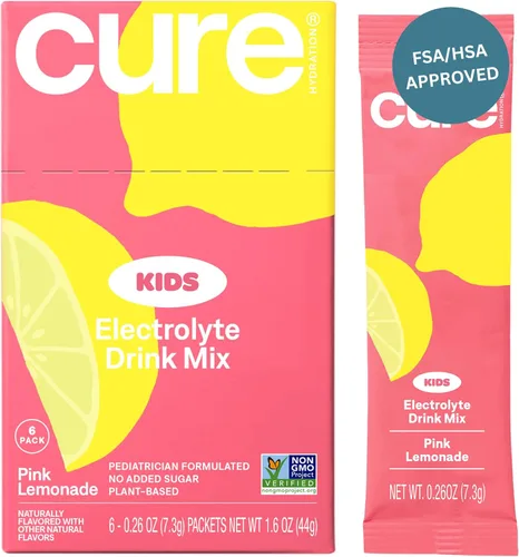 Miniatura 6 de Cure Hydration - Mezcla de bebida de electrolitos para niños Fórmula rehidratante pediátrica a base de plantas Sin azúcar añadida, FSA-HSA, sin